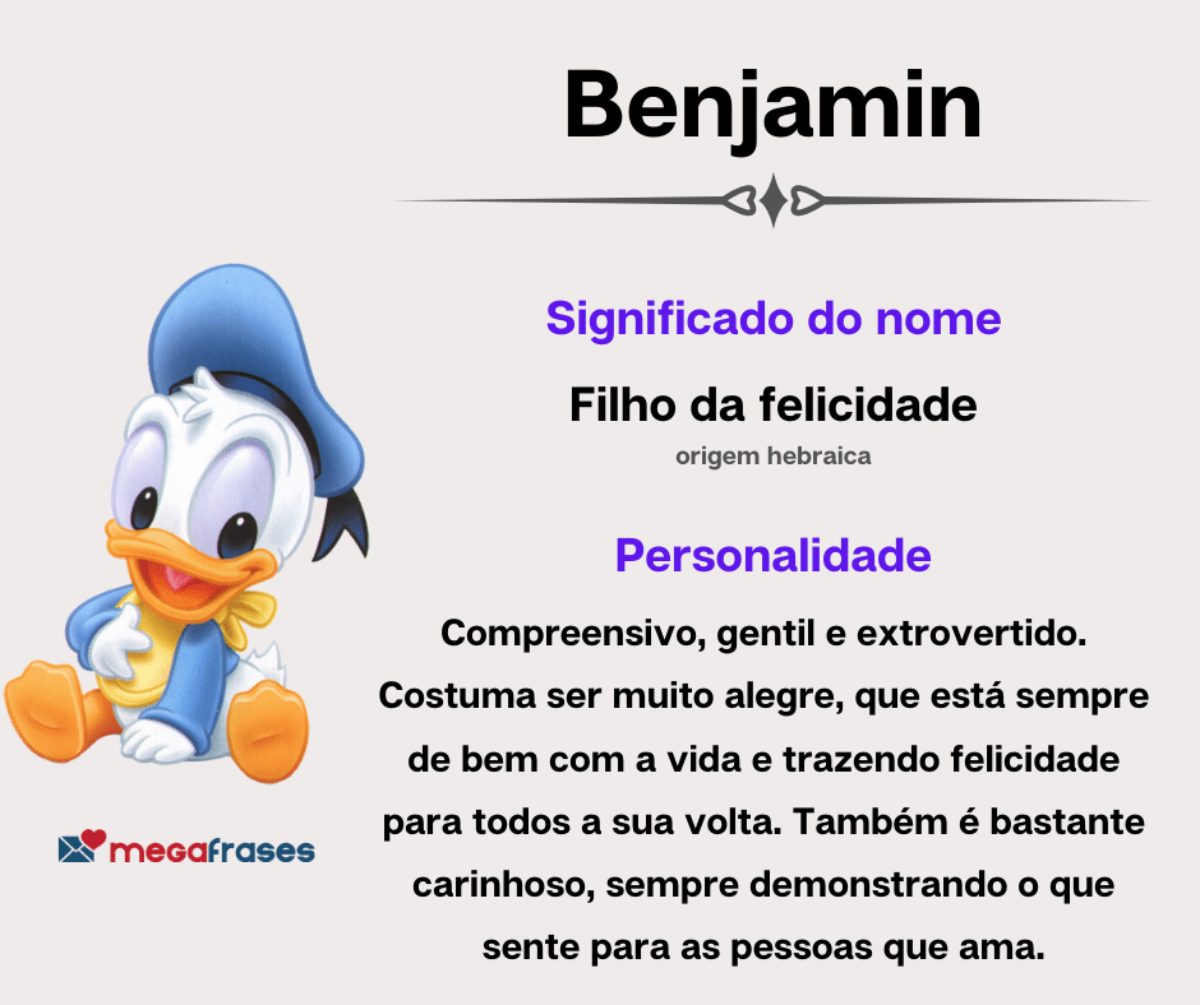 Significado do nome Benjamim - Dicionário de Nomes Próprios
